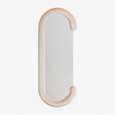 Ovaal Wandspiegel 60x160 Cm In Jasnon Fluweel Bruin - Tarwe - Sklum