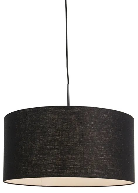 Moderne hanglamp zwart met zwarte kap 50 cm - Combi 1