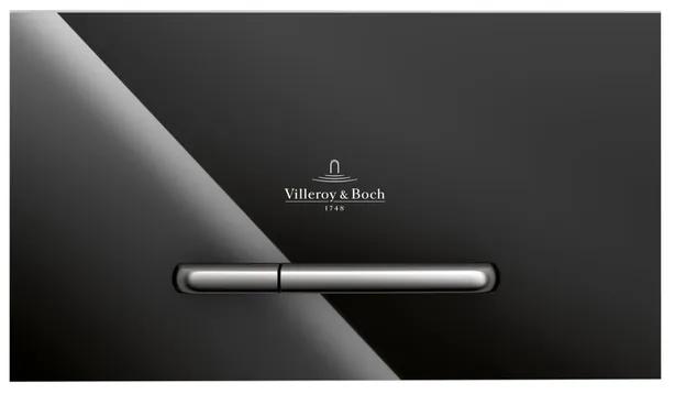 Villeroy & Boch Viconnect bedieningsplaat M300 DF frontbediend 25.3x14.5cm glas zwart/RVS 922160RB
