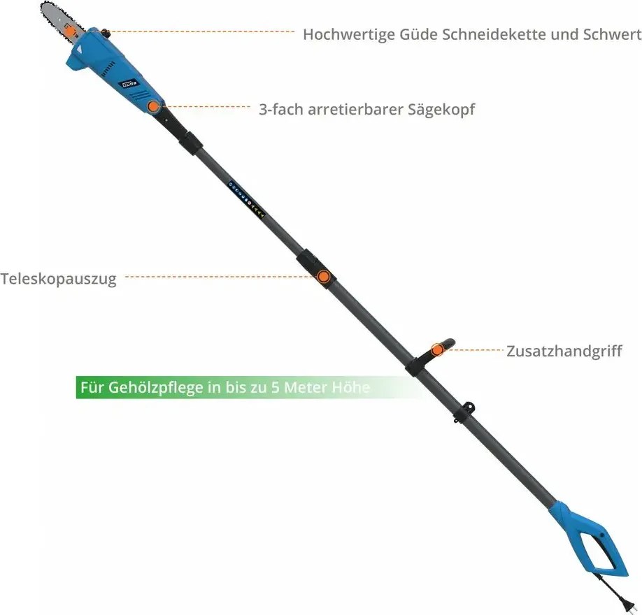 Güde Telescopische kettingzaag voor takken GAK 7118.1 - KIT