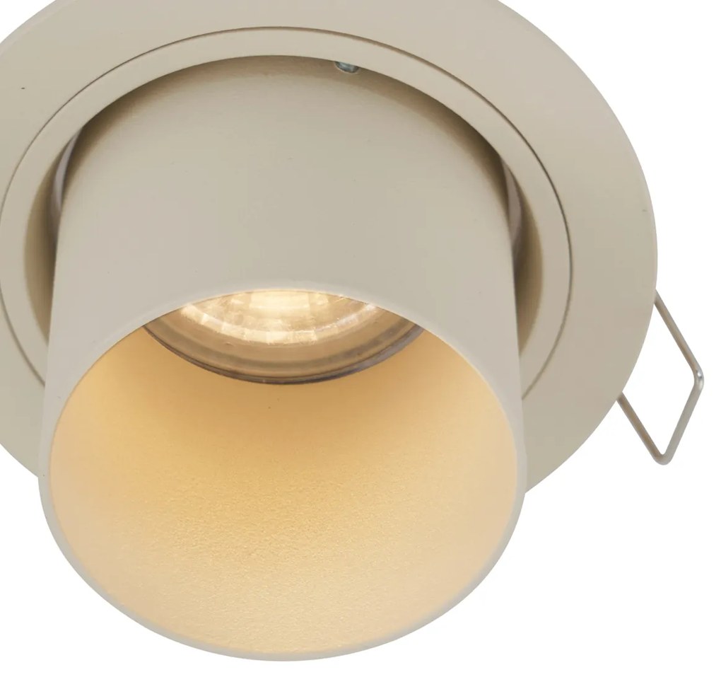 Set van 6 inbouwspots beige GU10 50mm rond draai- en kantelbaar - Installa Modern GU10 Scandinavisch Binnenverlichting Lamp