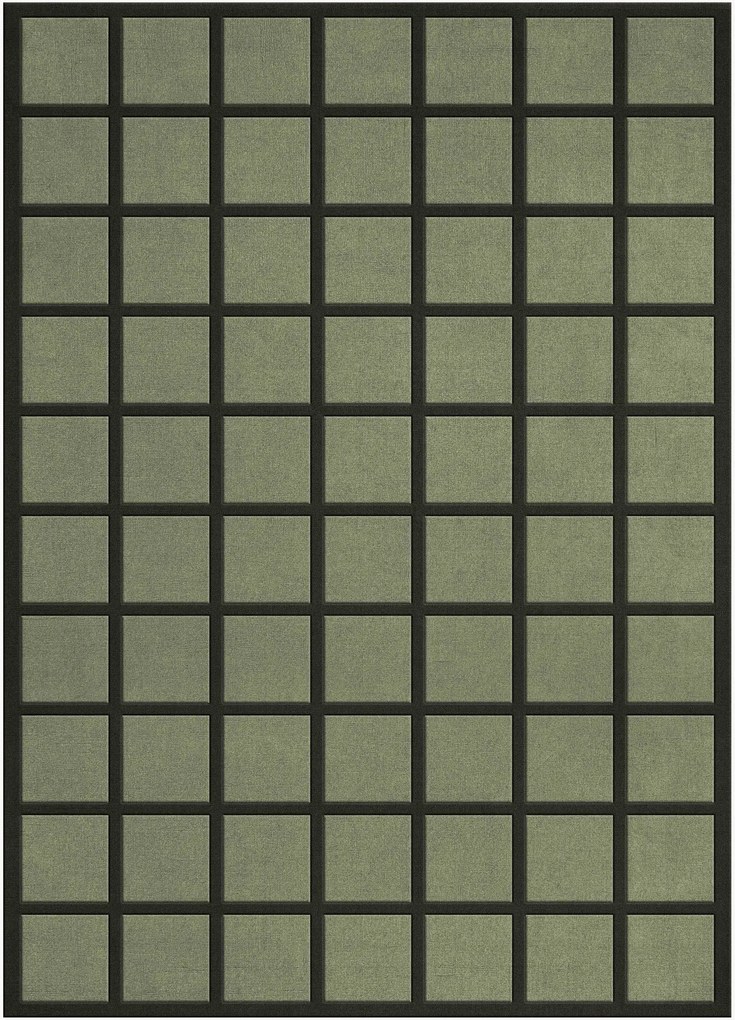 Handgeweven hoogpolig wollen vloerkleed Avenue Checked