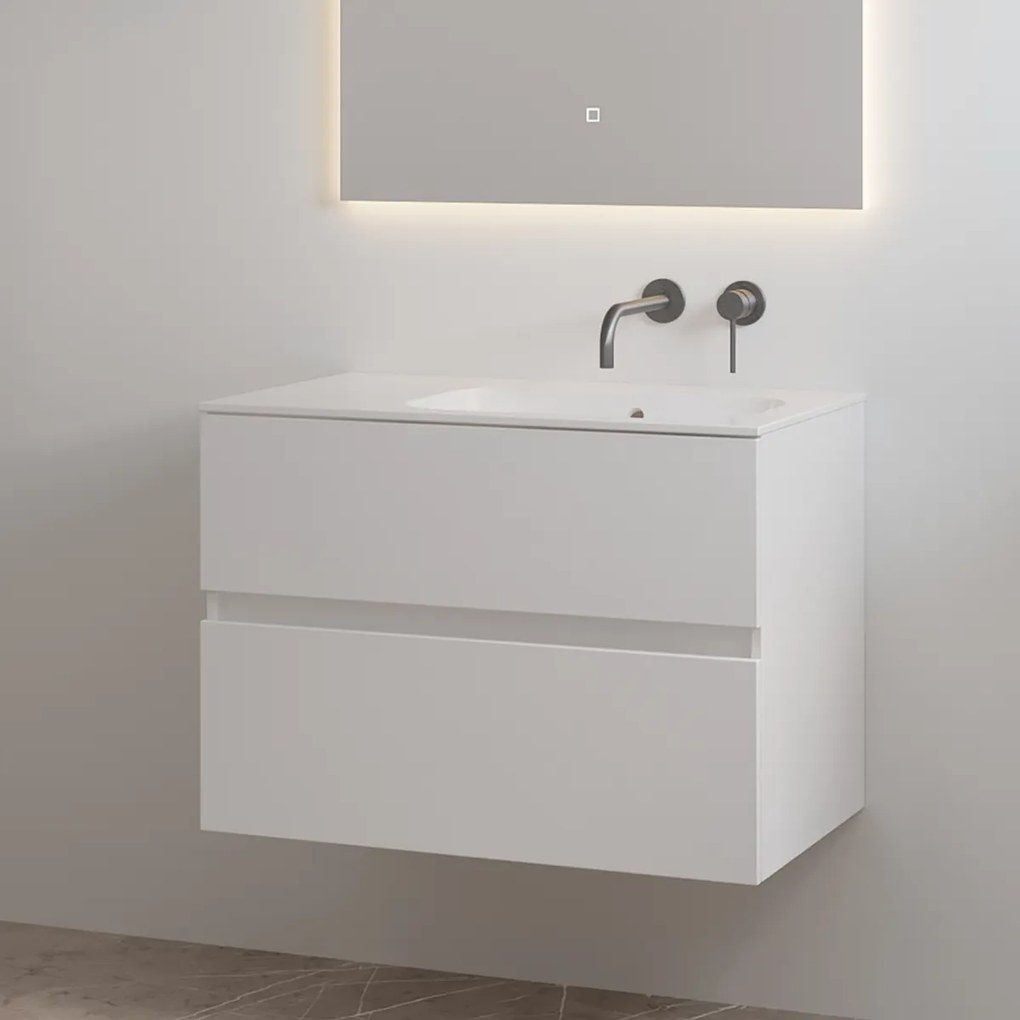 Best Design Splash badkamermeubel 80cm zonder kraangat wit glans