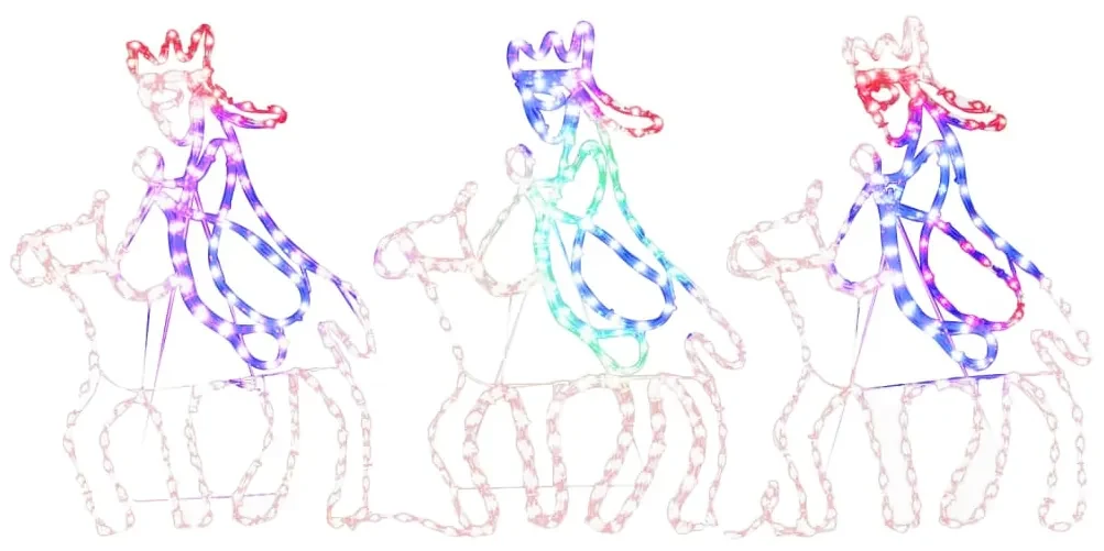 vidaXL Kerstfiguren drie wijzen met 504 LED's
