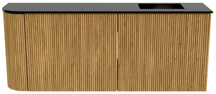 Mondiaz Joya 100cm toiletmeubel ronding links oak met wastafel faye rechts zonder kraangat urban