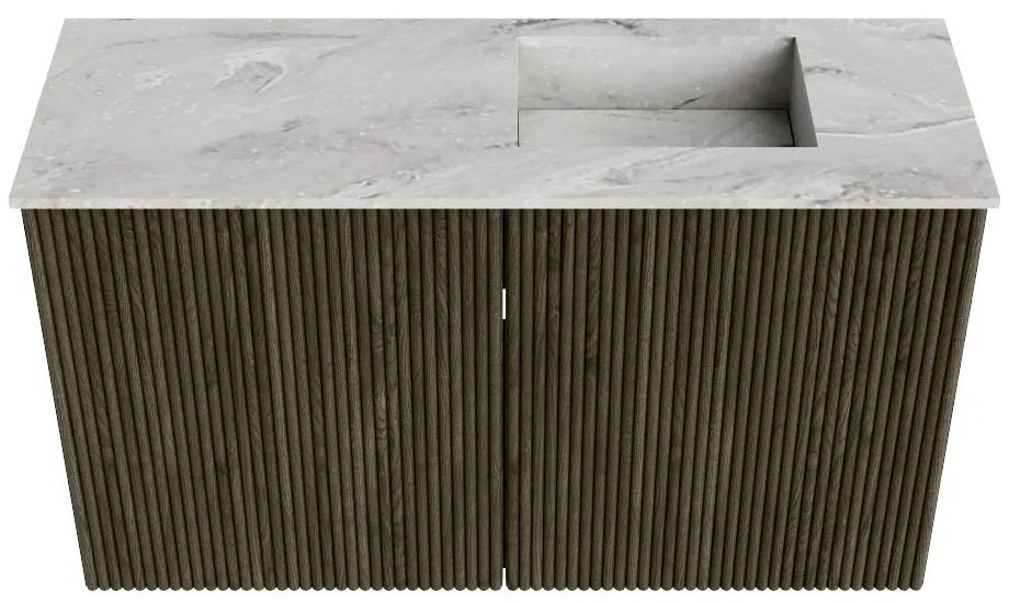 Mondiaz Joya DLux 70cm toiletmeubel shadow met wastafel faye rechts zonder kraangat glace
