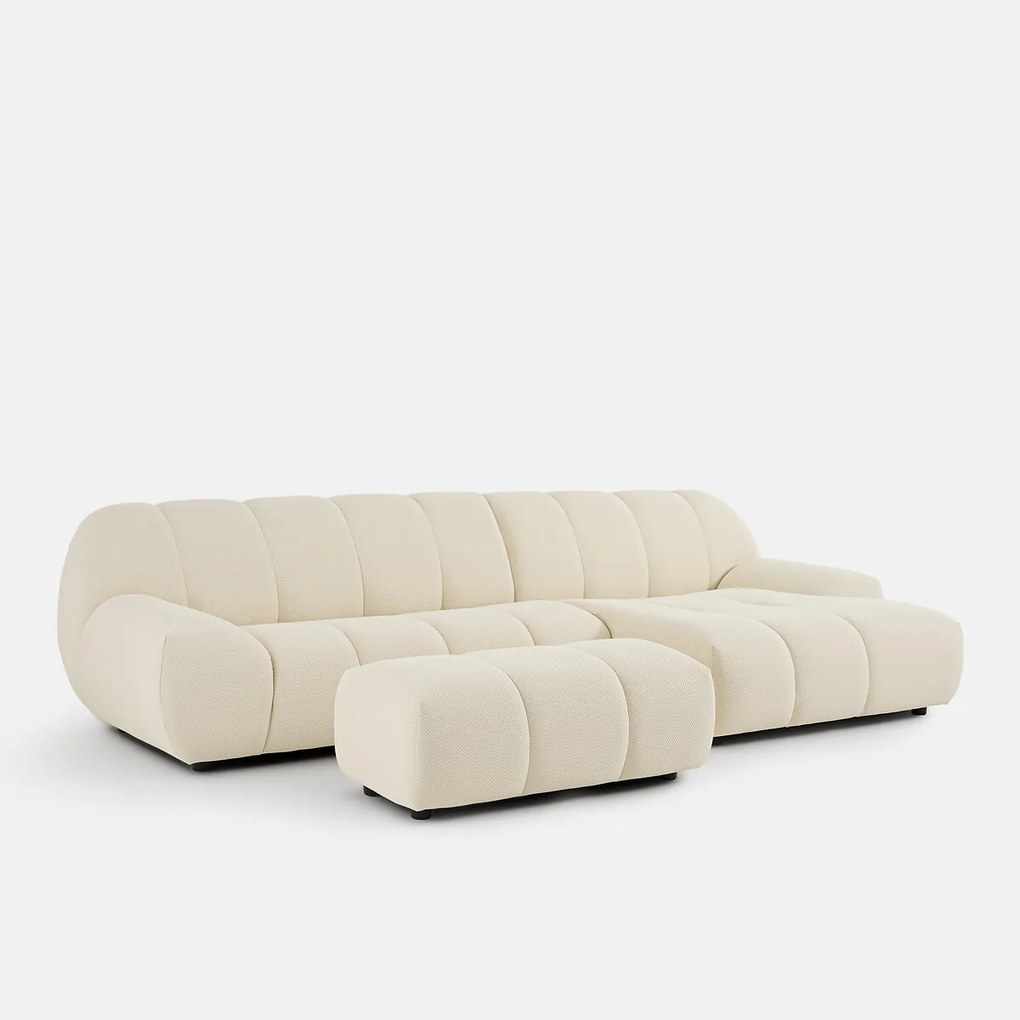 XL poef, in gewatteerde stof, lengte 109 cm, NURIA