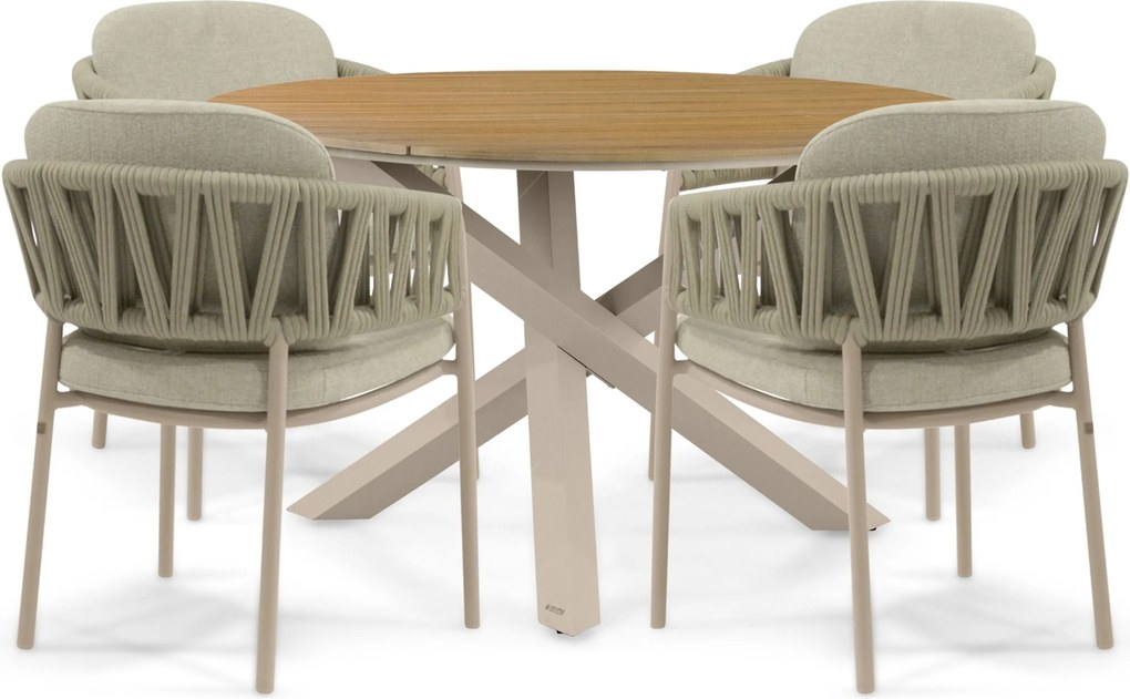 Tuinset 4 personen  Rope Zand/Beige 4 Seasons Outdoor Calma/Ancona