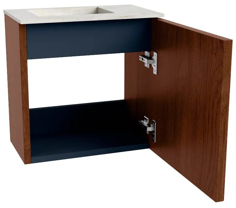 Mondiaz Joya DLux 40cm toiletmeubel ruby met wastafel faye links 1 kraangat opalo