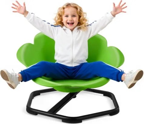 VEVOR Kinderdraaistoel, Sensorische Draaistoel, Cilindrisch, Draagvermogen 100 kg, Sensorisch Speelgoed met Antislip Metalen Voet, Bevordert Coördinatie, Balans en Concentratie, Groen