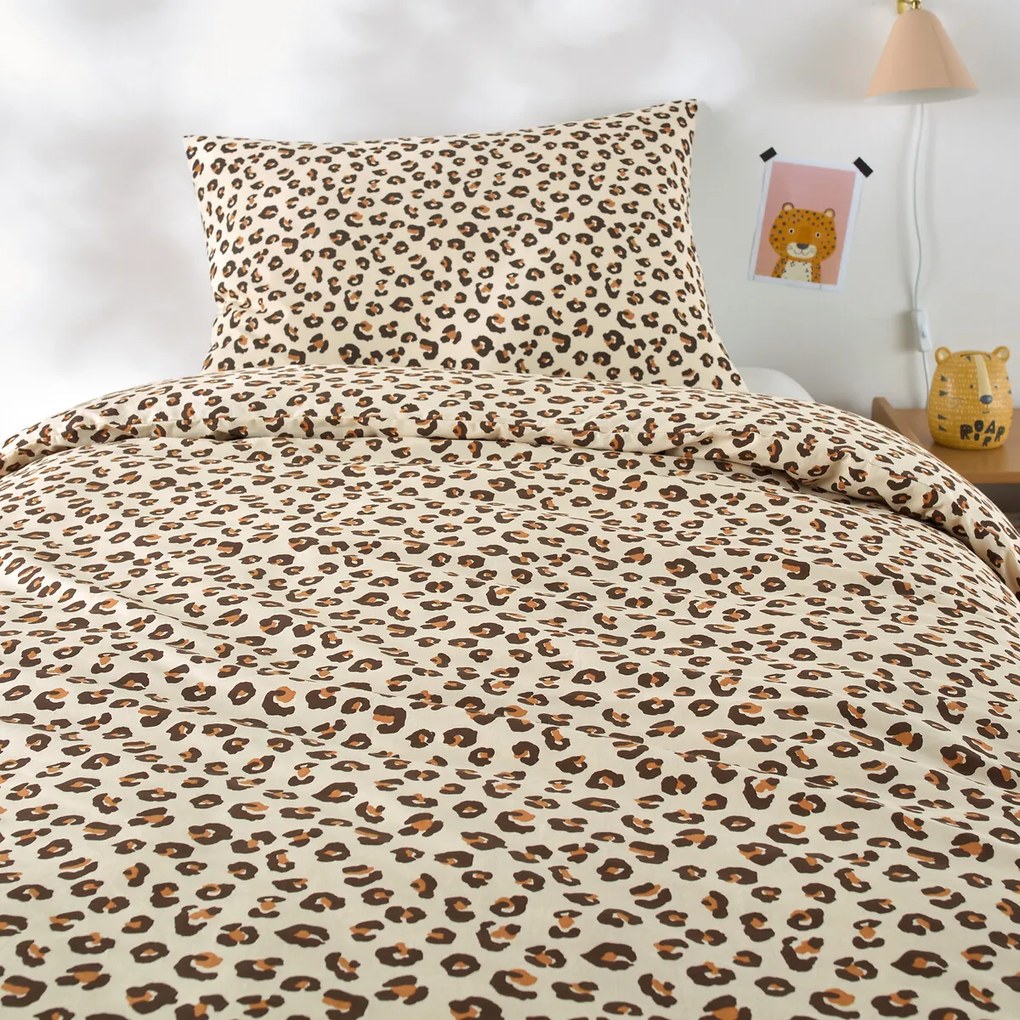 Katoenen bedset voor kinderen, rechthoekige kussensloop.Leopold