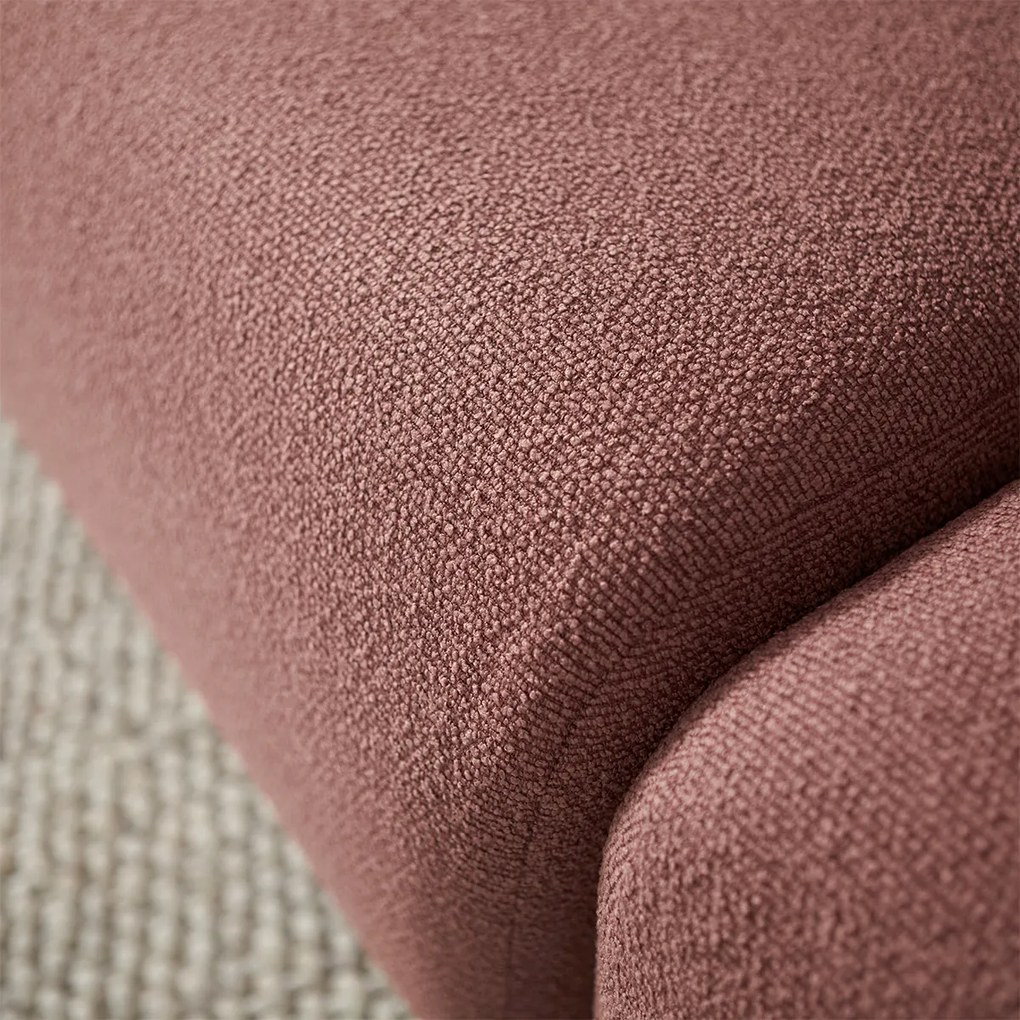 Rechte Bank Met Rond Element Links Terracotta Roze