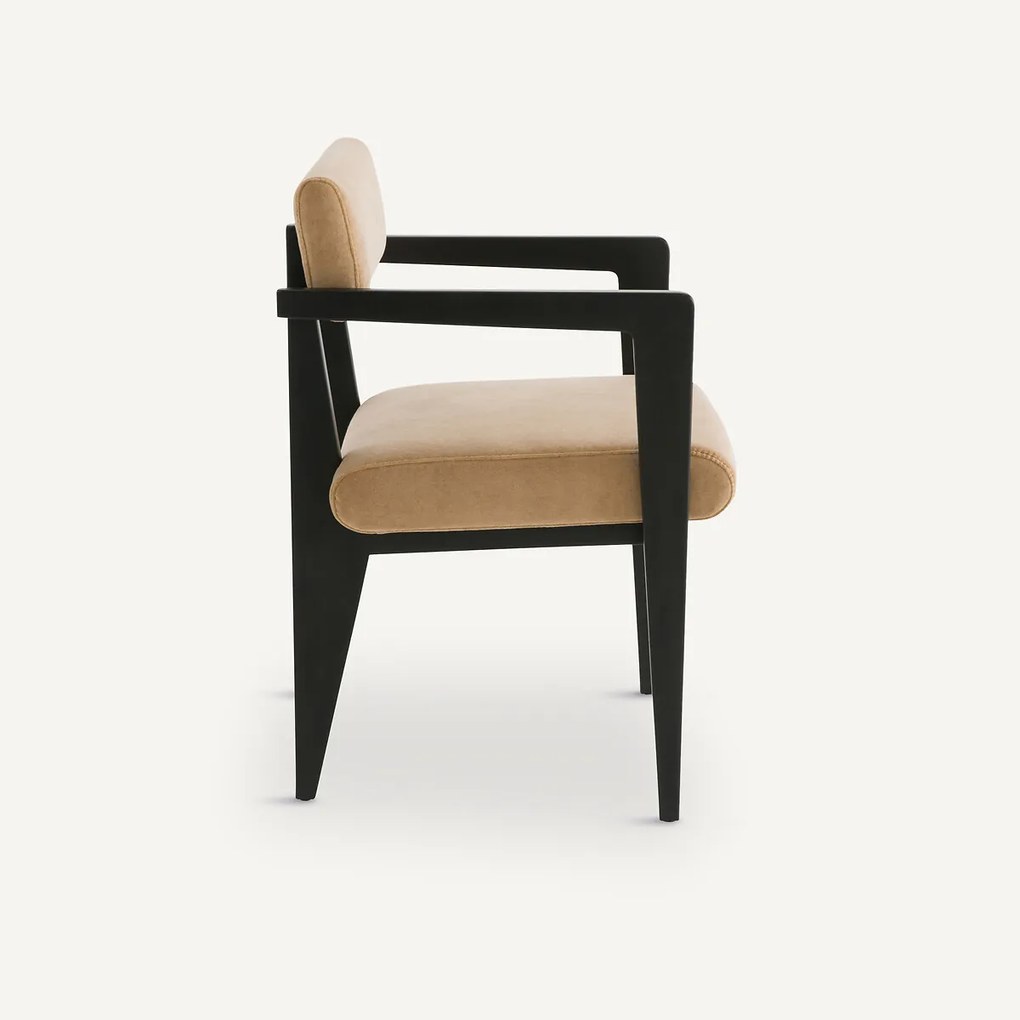 Tafelfauteuil, beukenhout en fluweel, Izag