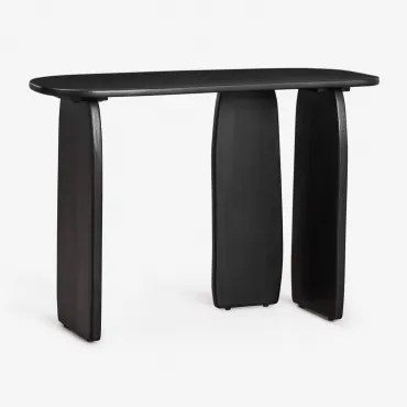 Console 110x45 Cm In Agathe Mangohout Gewoon Zwart - Sklum