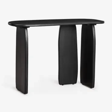 Console 110x45 Cm In Agathe Mangohout Gewoon Zwart - Sklum