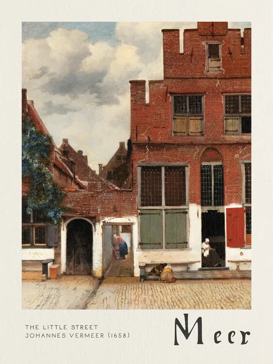 Kunstreproductie The Little Street - Johannes Vermeer