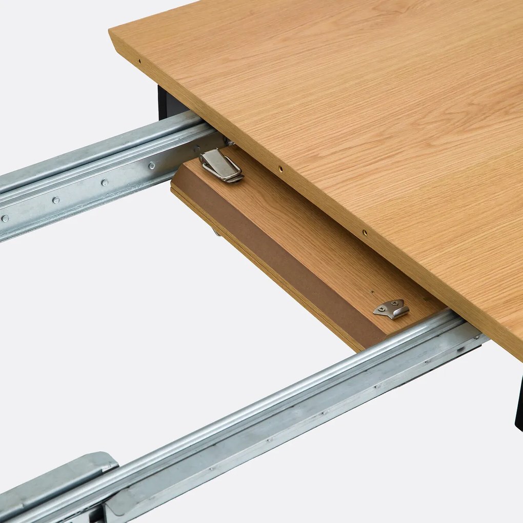 Uittrekbare eettafel, eikenfineer, 4 tot 8 couverts, AMORINO