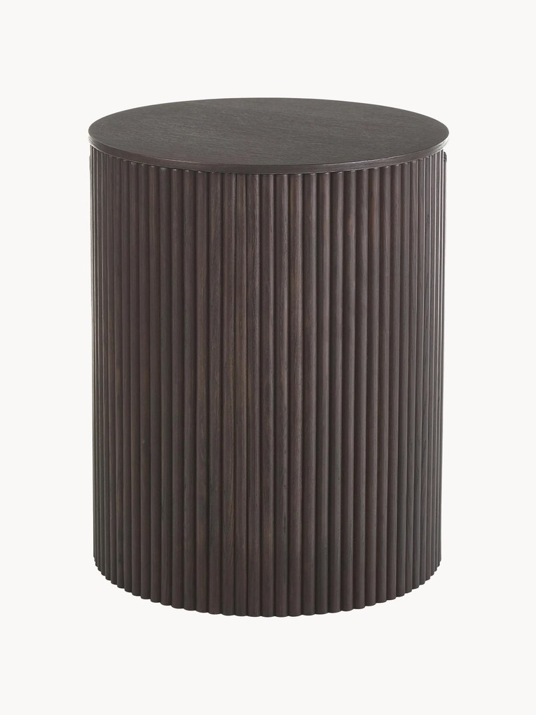 Ronde houten bijzettafel Nele met opbergruimte