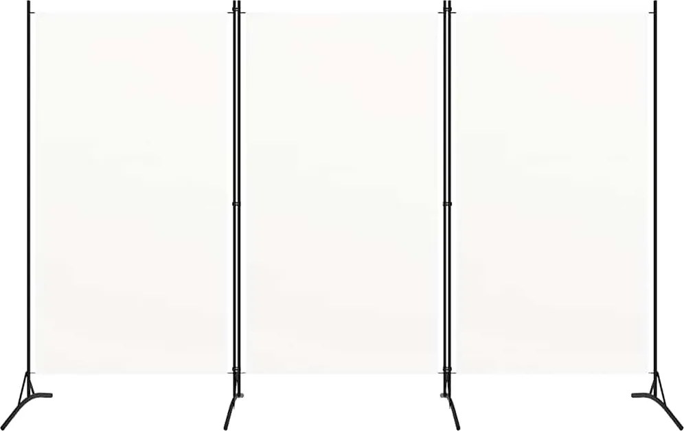 vidaXL Kamerscherm met 3 panelen 260x180 cm stof wit