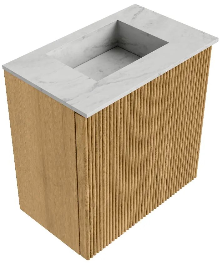 Mondiaz Joya DLux 40cm toiletmeubel oak met wastafel faye midden zonder kraangat opalo