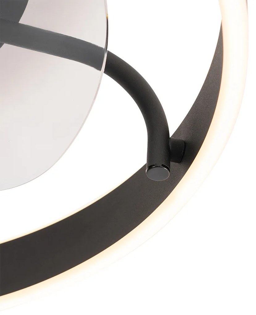 Plafondventilator zwart 50cm incl. LED dimbaar met afstandsbediening - Maddy