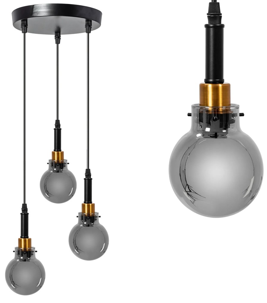 Hanglamp APP1125-3CP Zwart Goud