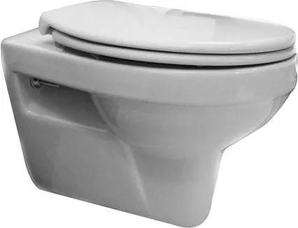 Toiletpot Hangend Trevi 53x36.5x36cm Wandcloset Keramiek Diepspoel Nano Coating EasyClean Rimfree Glans Wit met Softclose Toiletbril