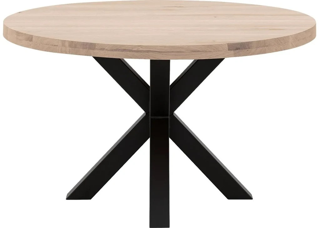Goossens Eettafel Blade, Strak blad rond 130 x 130 cm 6 cm dik