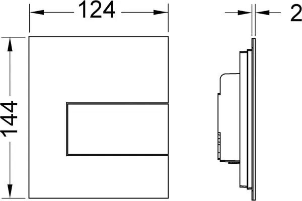 TECE Square II urinoir drukplaat glans wit