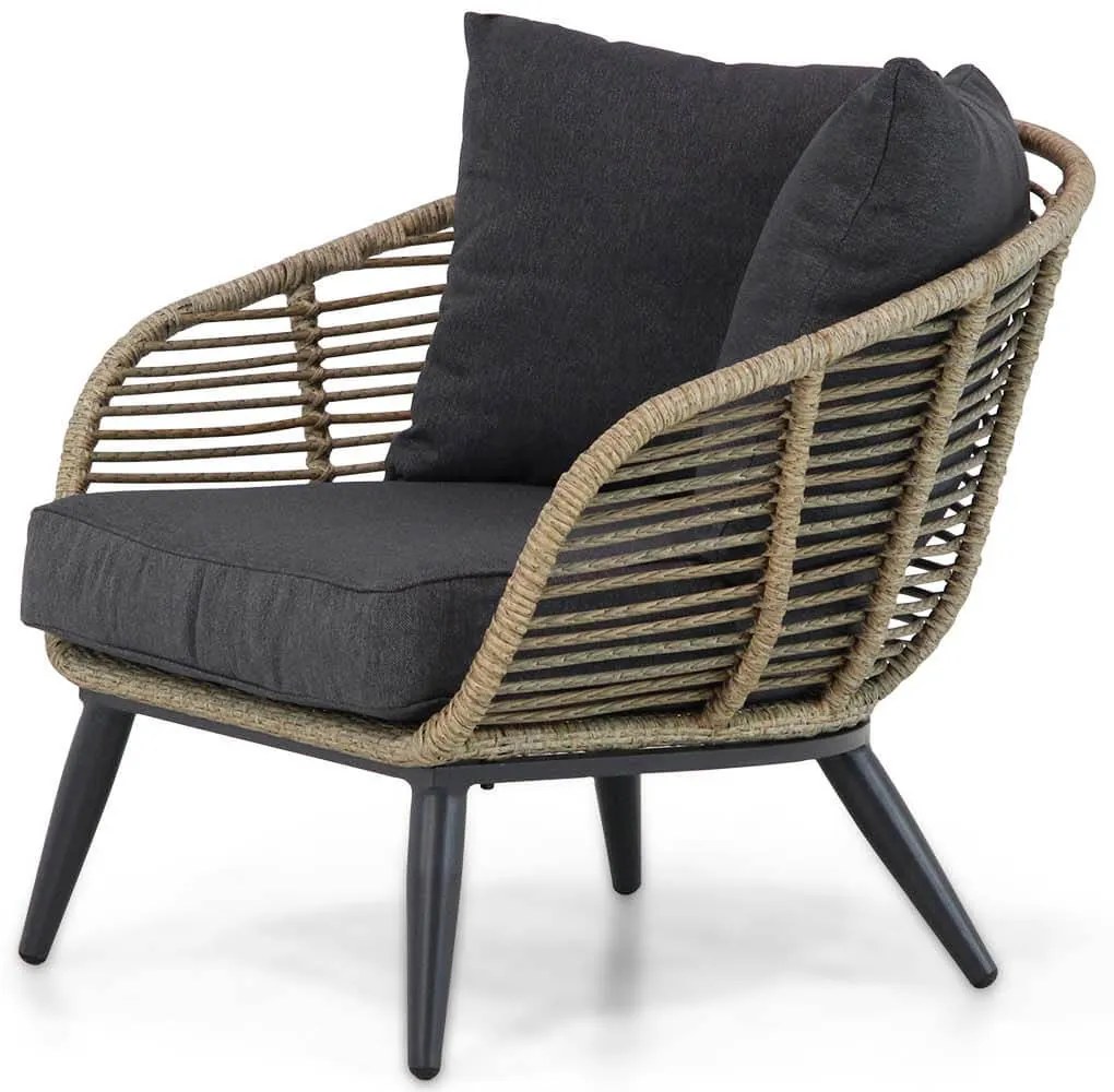 Stoel en Bank Loungeset 5 personen Wicker Taupe  Coco Coco Leonardo