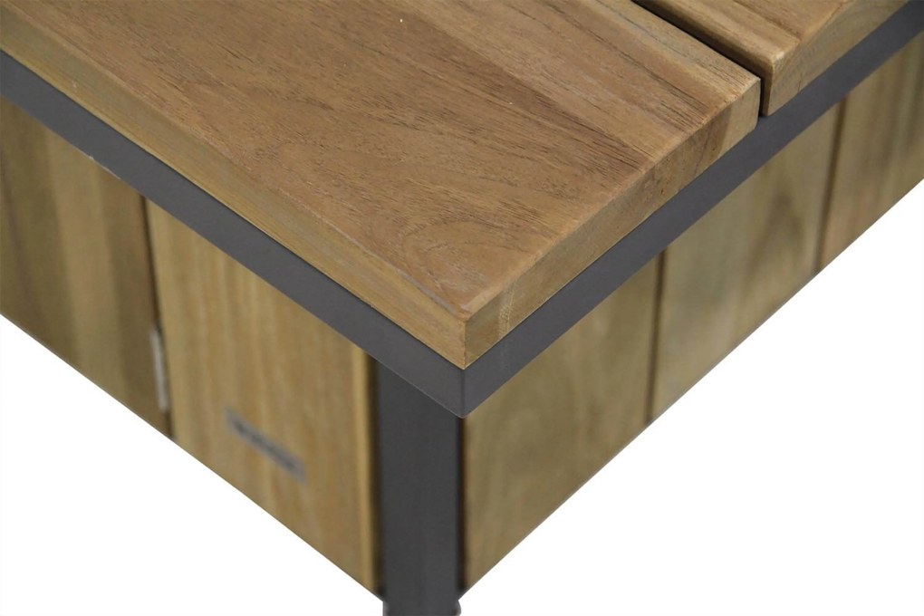 Lifestyle Garden Furniture Seaside Lounge Vuurtafel X Antraciet Aluminium/teak Old Teak Greywash