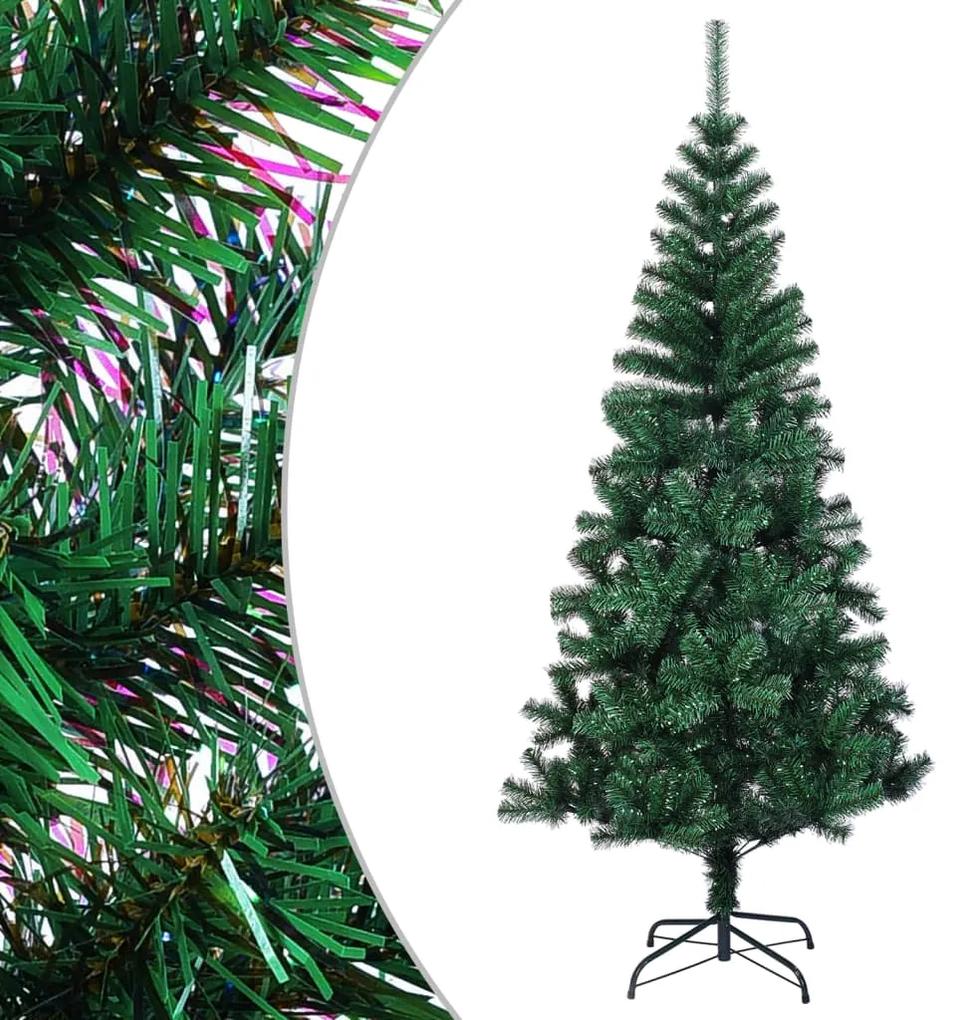 vidaXL Kunstkerstboom met iriserende uiteinden 120 cm PVC groen