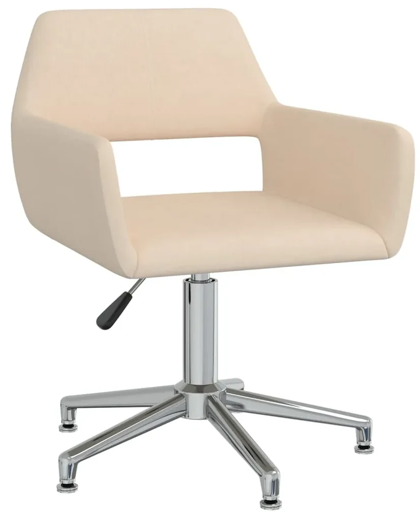 vidaXL Eetkamerstoelen 2 st draaibaar stof crèmekleurig