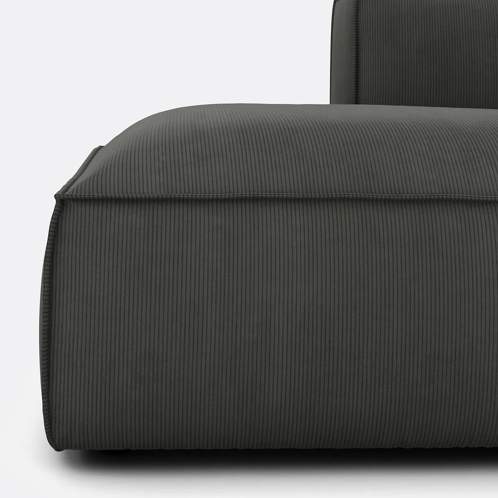 Modulaire hoekbank rechts in ribfluweel, SEVEN