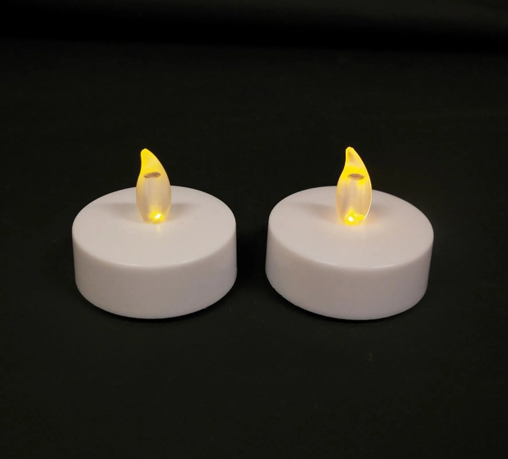 Anna's Collection LED Theelichtjes Jumbo 2st– D6 x H4,5 cm – Timer – Wit – Batterij