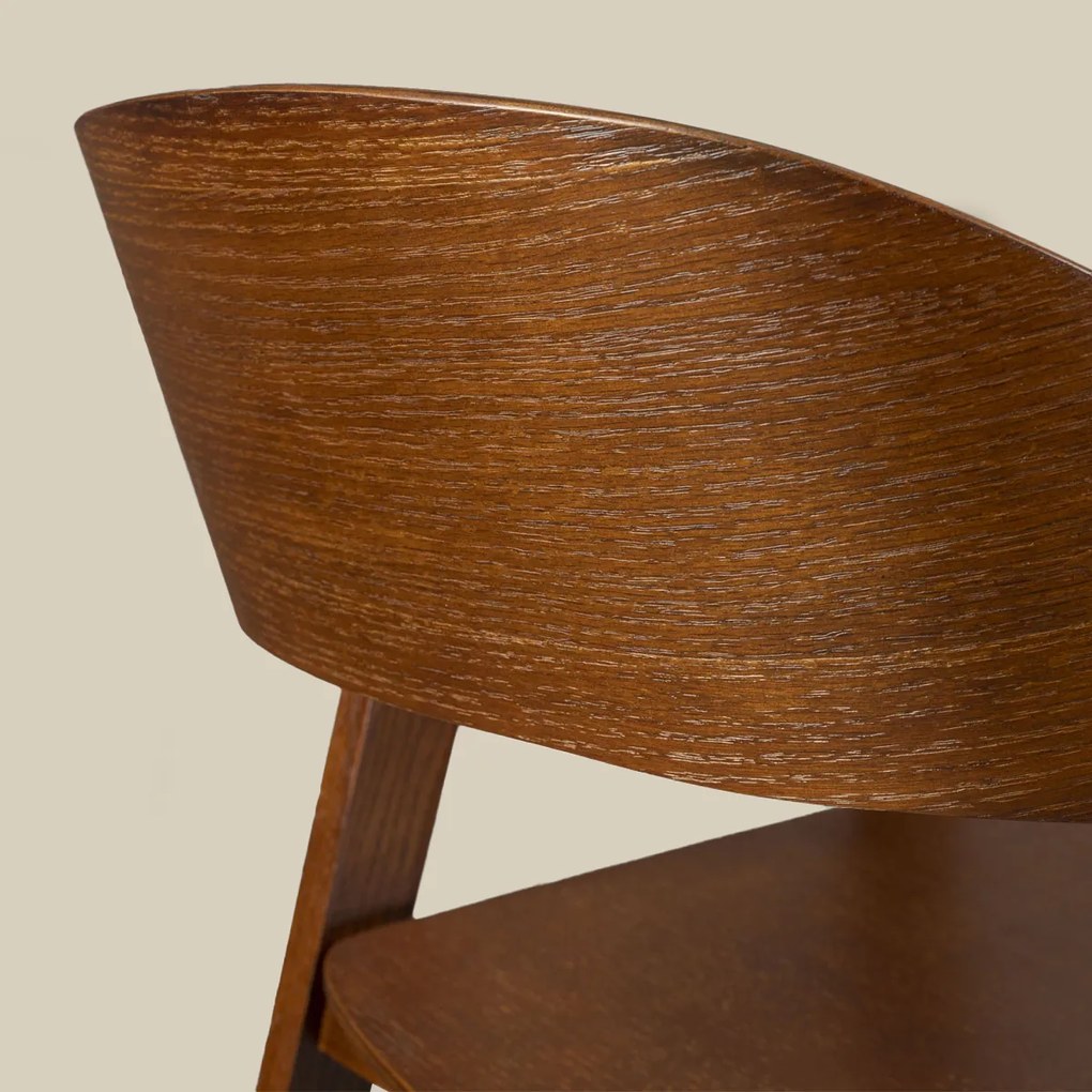 Dutchbone Westlake Stoel Van Gebogen Hout Walnoot