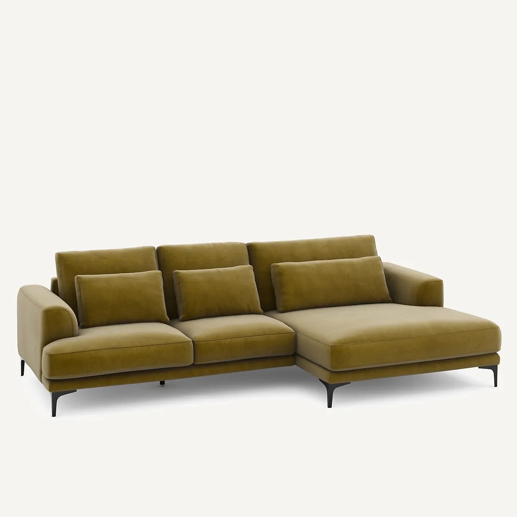 XL hoekbank rechts in fluweel, MARSILE