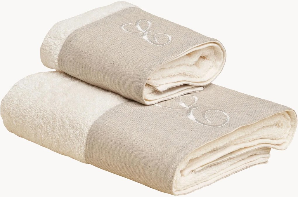 Katoenen handdoekenset Zahra, 2-delig, A-Z