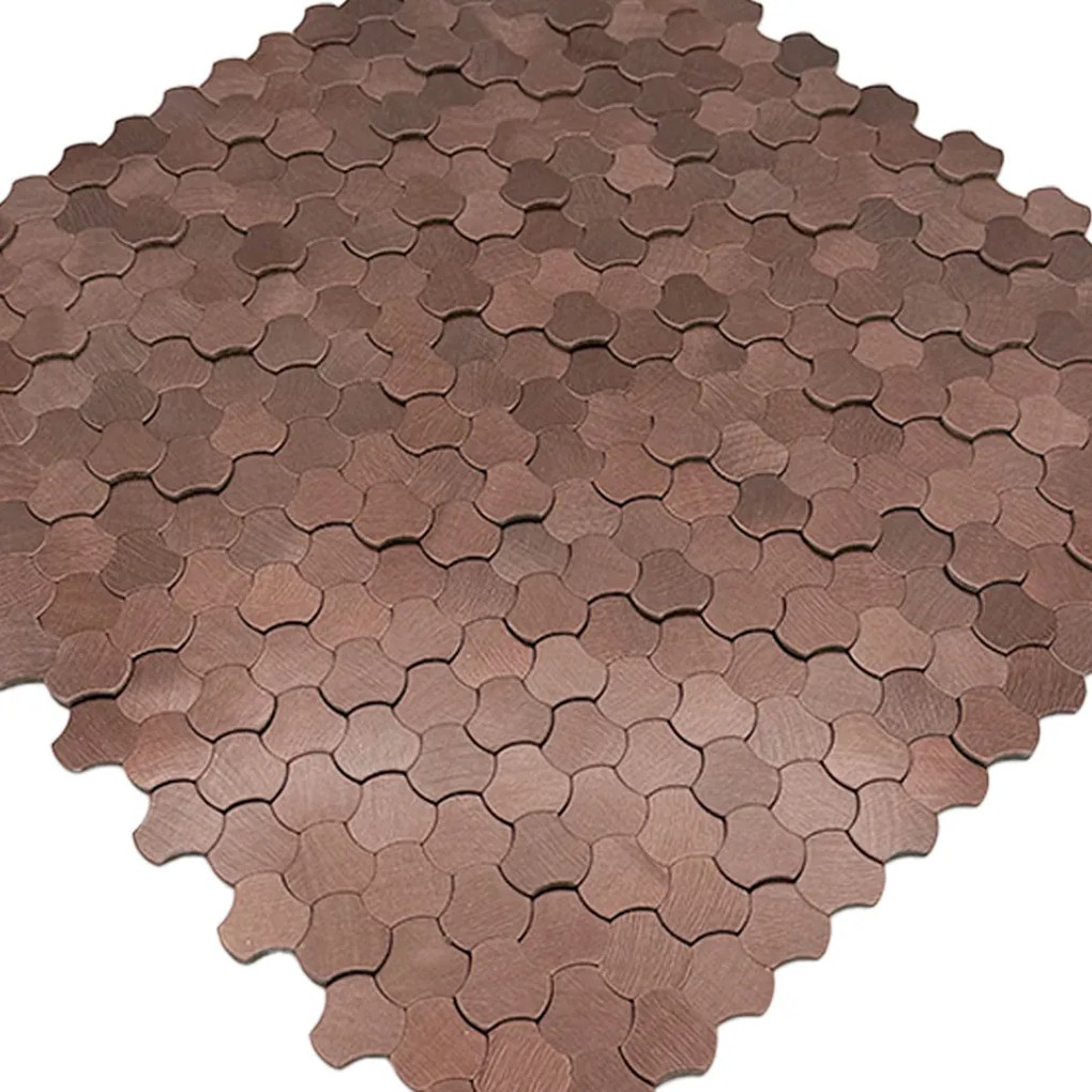 Zelfklevende Mozaïektegels Metaal | Driepas 3D Brons | 30,5×29,6 cm | Keuken, Bad & WC