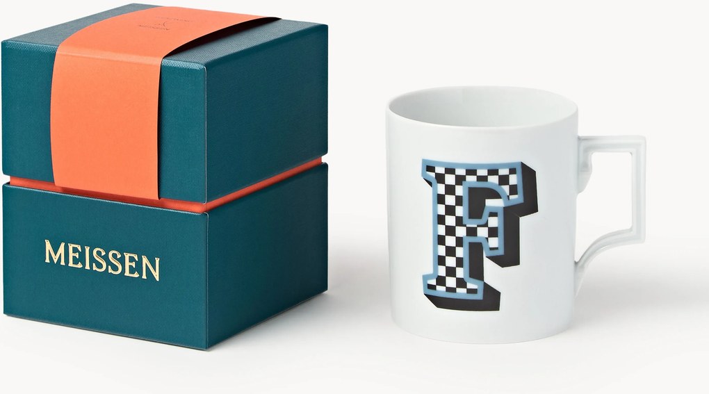 Handgemaakte beker Initials met decoratief motief