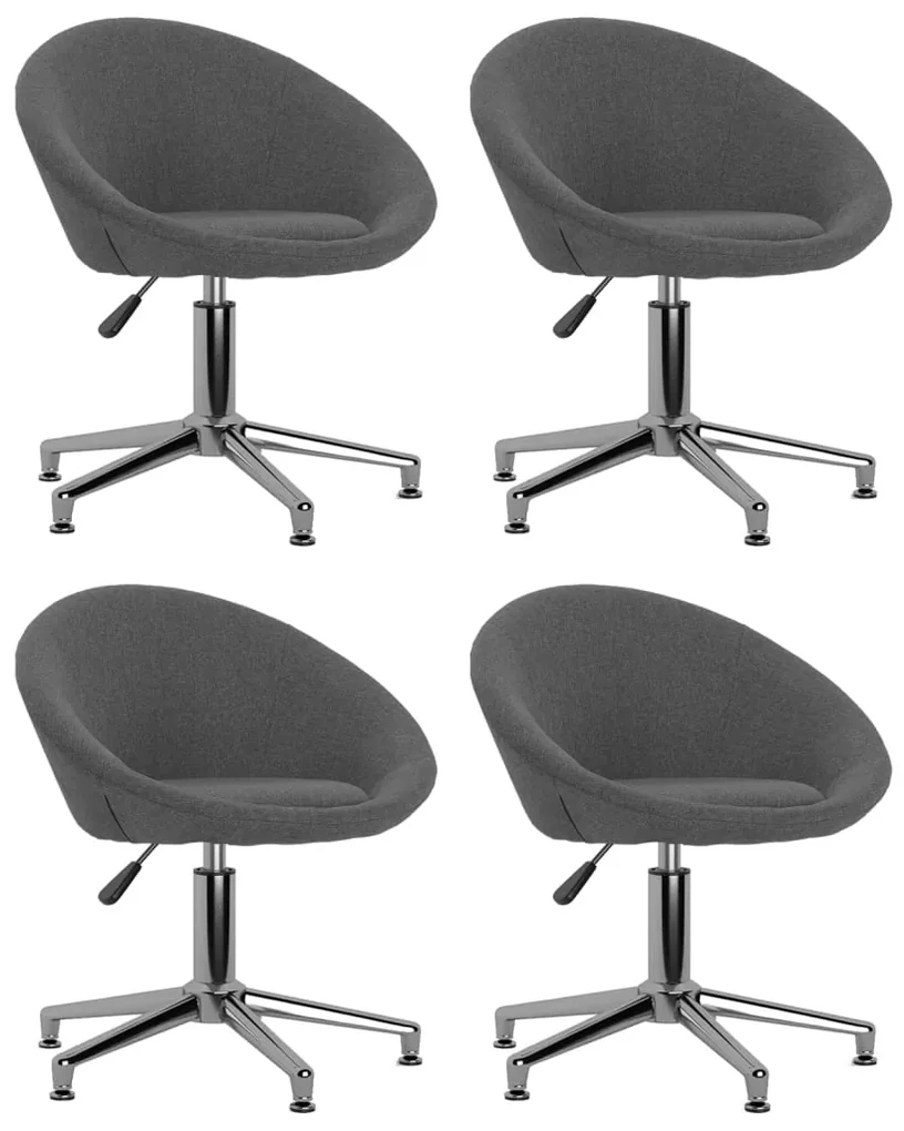 vidaXL Eetkamerstoelen draaibaar 4 st stof donkergrijs