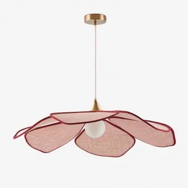 Benavid Hanglamp Plafond Ø75 Cm & Linnen Roze – Kwarts - Granaat - Sklum