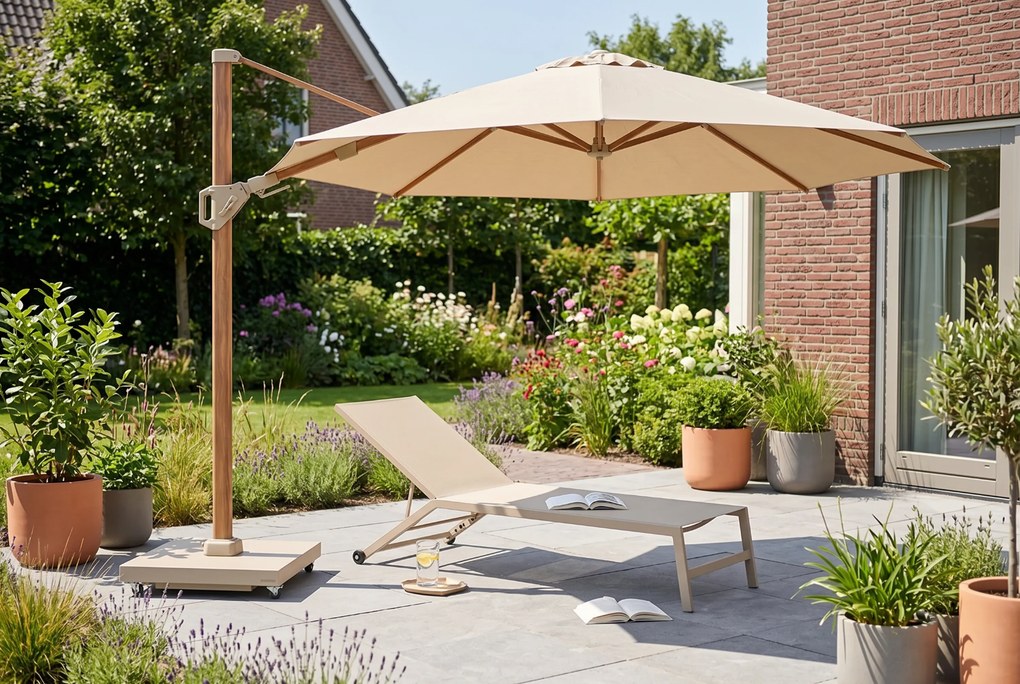 Platinum Challenger zweefparasol Ø3.5m T2 premium (excl. voet) champagne