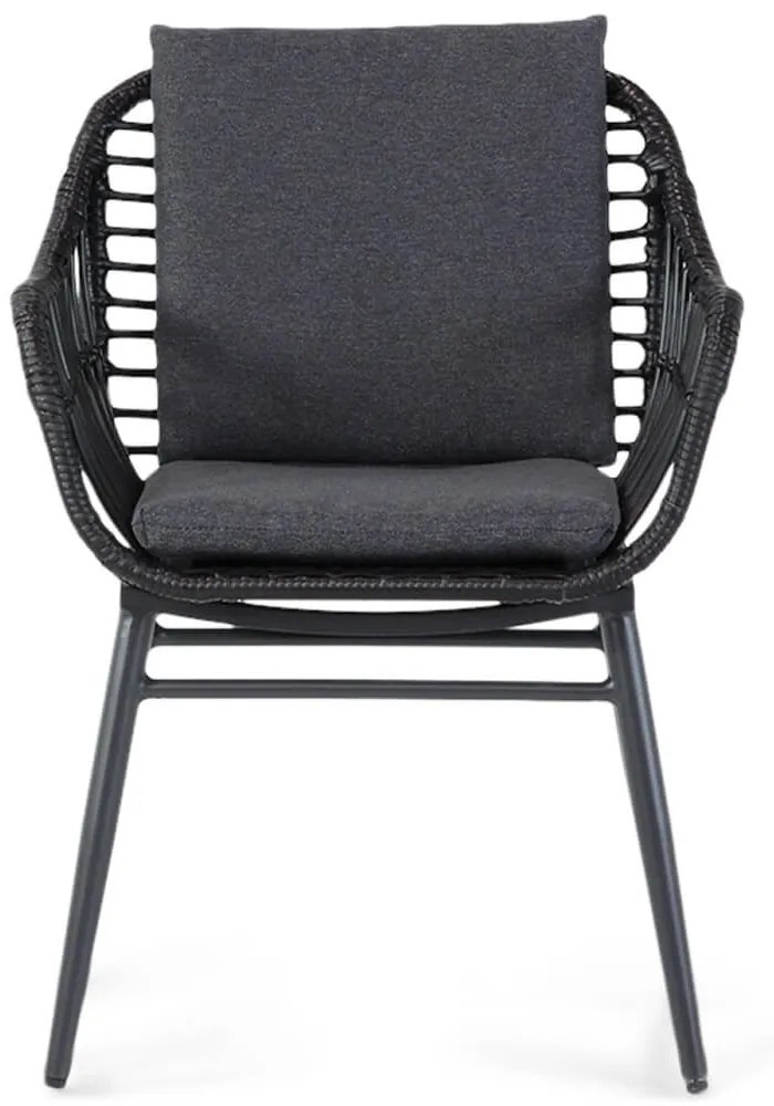 Tuinset 4 personen 164 cm Wicker Zwart Coco Coco Leonardo