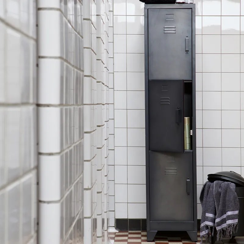 Woood Cas Smalle Lockerkast 3-deurs - 38x45.5x180cm.