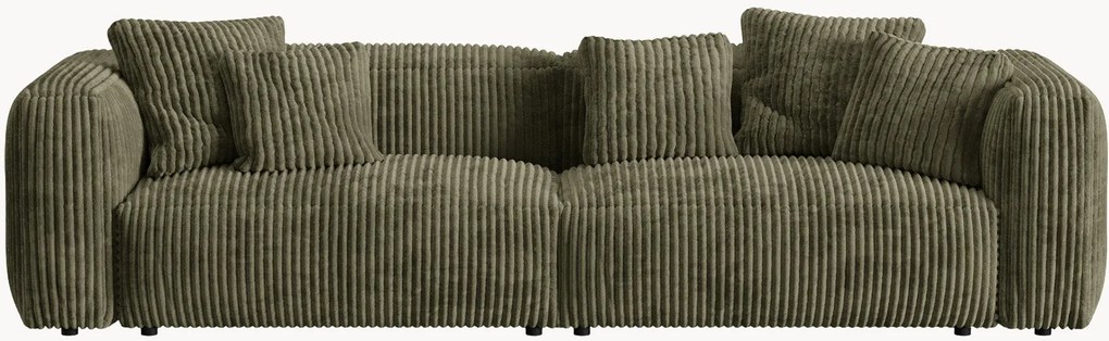 Modulaire bank Martina (4-zits) met ribfluwelen effect, B 320 cm
