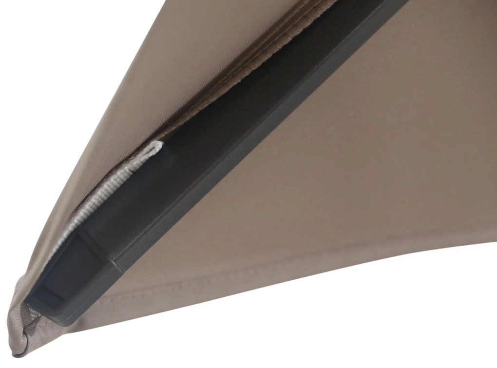 Zweefparasol 3x3m S1 (excl. voet) Taupe-naturel-bruin Camello Diego