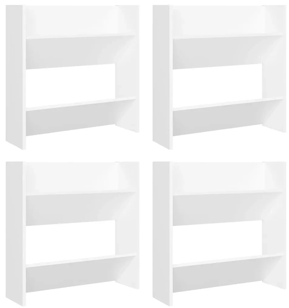 vidaXL Wandschoenenkasten 4 st 60x18x60 cm spaanplaat wit