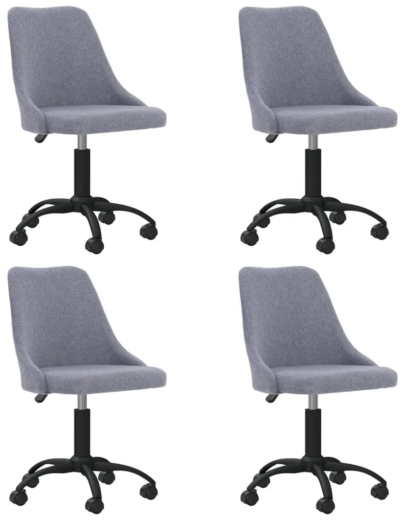 vidaXL Eetkamerstoelen 4 st draaibaar stof lichtgrijs