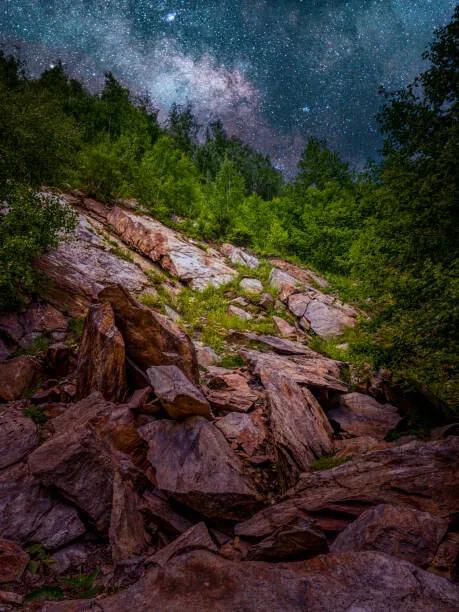 Foto Scenic view of rocks against sky at night,Romania, Daniel Ion / 500px, (30 x 40 cm)